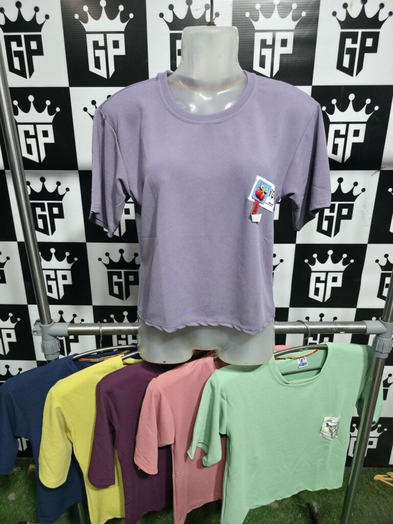 Trendy daily wear girls top with round neck"