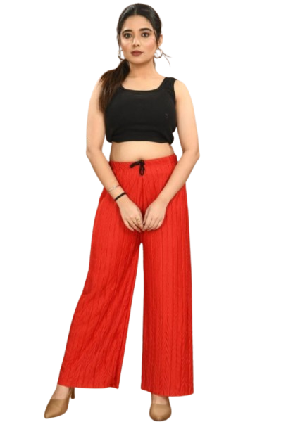 "Comfortable daily wear plazo with flared design"
